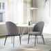 Corrigan Studio® Swivel Gray Fabric & Metal Dining Room Chairs-Set Of 2, 35" H Upholstered in Black | 35 H in | Wayfair