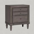 Alcott Hill® Ajayi Traditional 3 Drawer Nightstand Side Table Bedroom Storage Drawer & Shelf Nightstand in Gray | 23.6 H x 23.6 W in | Wayfair