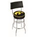 Holland Bar Stool NCAA Swivel 25" Counter Stool Upholstered/Metal in Black/Gray | 40 H in | Wayfair L7C425IowaUn