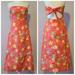 Lilly Pulitzer Dresses | Lilly Pulitzer Sabrina Floral Strapless Tie Dress | Color: Orange/Yellow | Size: 8