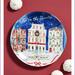 Anthropologie Dining | Anthropologie X Susannah Garrod Tis The Season Dessert Plate- Up On The Housetop | Color: Blue/White | Size: Os