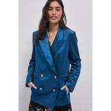 Anthropologie Jackets & Coats | Anthropologie Beckett Shimmer Corduroy Blazer | Color: Blue | Size: L