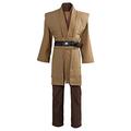 Mens Movie Costume Fancy Dress Clothing Belt Tops Pants Deluxe Sets Brown Tunic Adult Halloween Cosplay, L