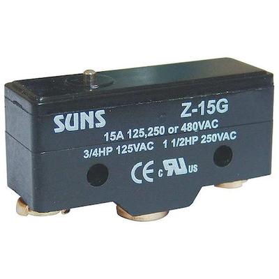 ZORO SELECT 5JED4 Snap Action Switch, Pin, Plunger Actuator, SPDT, 15 A @ 480 V