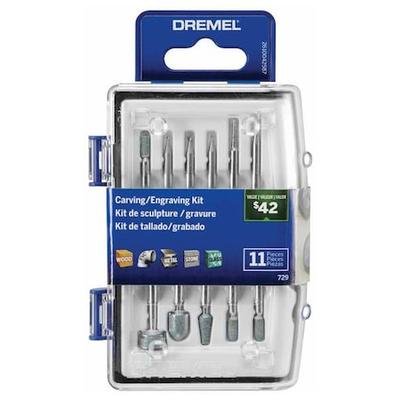 DREMEL 729-01 RotaryToolAccessoryKit,11pcs,w/Case