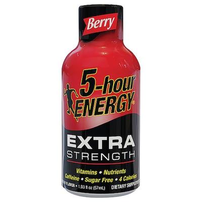 5 HOUR ENERGY 701243 Energy Shot,Extr Strngth,Brry,1.93oz,PK4