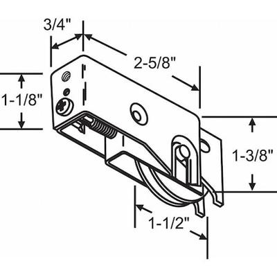ZORO SELECT 9-261 Roller Assembly 3-23/64" L, Steel Plated