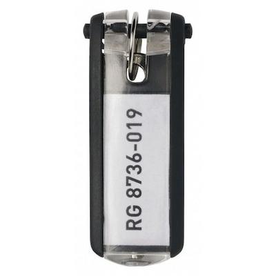 DURABLE OFFICE PRODUCTS 195701 Key Tag, Black, Plastic, Open/Close, Unfinished