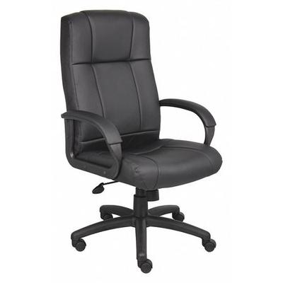 ZORO SELECT 452R11 Vinyl Executive Chair, 23 1/2-, Fixed, Black