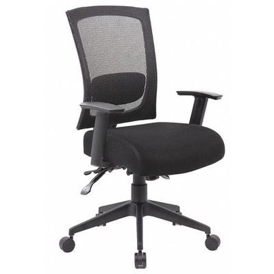 ZORO SELECT 452R26 Fabric Task Chair, 22-, Adjustable, Black