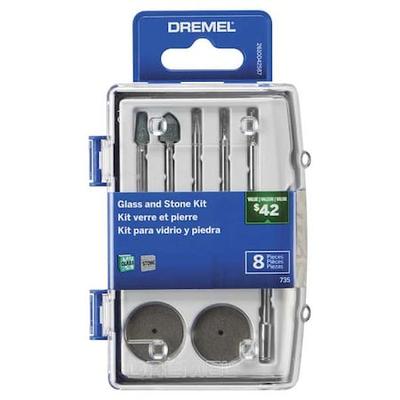 DREMEL 735-01 Glass&StoneRotaryAccessoryKit,8pc,w/Case
