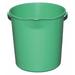 TOUGH GUY 48LY99 3 gal Round Bucket, 12 1/2 in Dia, Green, Polypropylene