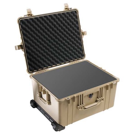PELICAN 1620 Desert Tan Protective Case, 24.76"L x 19.5"W x 13.9"D