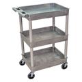 ZORO SELECT STC111-G Utility Cart with Deep Lipped Plastic Shelves, Flat, 3