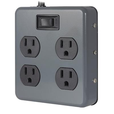 POWER FIRST 55346 Outlet Strip,Gray,6 ft. Cord Len...