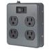 POWER FIRST 55346 Outlet Strip,Gray,6 ft. Cord Length