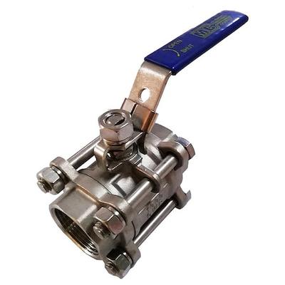 ZORO SELECT G-S3P1K-75 3/4" FNPT Stainless Steel Ball Valve Inline