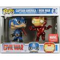 Funko Civil War POP! Marvel Captain America & Iron man Exclusive Vinyl Bobble Head 2-Pack