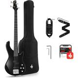 Donner Electric Bass Guitar 4 Strings Full-Size Standard Bass PJ-Style Electric Bass for Adults DPJ-100 Black