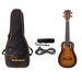 Concert Ukulele 23 inch Spruce -in 3-band EQ pickup 4 Strings les for Beginner an with Ukulele Case and Strap Set