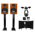 2) Rockville DPM6C Dual Powered 6.5 420 Watt Active Studio Monitors+Stands+Pads