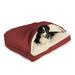 Snoozer Cozy Cave Rectangle Pet Bed Medium Red Hooded Nesting Dog Bed