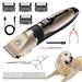 Pet Shaver Low Noise Rechargeable Cordless Dog Clippers Electric Quiet Hair Clippers Pet Grooming Set with Scissor Comb for Dogs Cats
