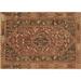 Black/Brown 72 x 48 x 0.35 in Area Rug - Union Rustic Jenesa Oriental Machine Woven Wool/Area Rug in Brown/Black/Red /Wool | Wayfair