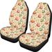 Xoenoiee Universal 2pc Front Seat Covers for Car Fall Decor Pumpkin Leaf Pattern Bucket Seat Cover Automotive Seat Cover Saddle Blanket Protectors for Car SUV & Truck