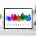 Pera Print Oklahoma City Skyline Oklahoma Poster Oklahoma City Cityscape Painting Unframed Poster Oklahoma City Oklahoma Poster Home Office Wall Decor - 16x20 Inches