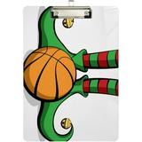 ZHANZZK Christmas Christmas Elf Feet Basketball Clipboard Hardboard Wood Nursing Clip Board and Pull for Standard A4 Letter 13x9 inches