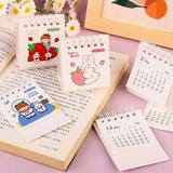 Opolski Small Desk Calendar Thick Paper Portable Cute Bear/Rabbit/Astronaut/Strawberry Print Monthly Jul 2022 to December 2023 Ideal Gifts 2023 Home School Desktop Calendar for Bedroom