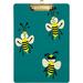 FMSHPON Funny Bee Clipboard Hardboard Wood Nursing Clip Board and Pull for Standard A4 Letter 13x9 inches