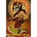 San Antonio Texas Dia De Los Muertos Marionettes (36x54 Giclee Gallery Art Print Vivid Textured Wall Decor)