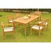 Teak Dining Set: 6 Seater 7 Pc: 71 Rectangle Table & 6 Montana Stacking Arm Chairs Outdoor Patio Grade-A Teak Wood WholesaleTeak #WMDSMT7