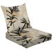 2-Piece Deep Seating Cushion Set Modern minimalist abstract leaves Creative collage contemporary Outdoor Chair Solid Rectangle Patio Cushion Set