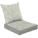 2-Piece Deep Seating Cushion Set seamless abstract grey floral leaves Outdoor Chair Solid Rectangle Patio Cushion Set