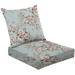 2-Piece Deep Seating Cushion Set Abstract floral seamless print beautiful bouquets roses drawn by Outdoor Chair Solid Rectangle Patio Cushion Set