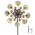 Outdoor Metal Wind Spinners Kinetic Wind Spinners with Stable Stake 90cm Peacock Tail Wind Spinners Metal Wind Mill for Garden Yard Patio Lawn Ornament Windmills