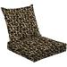 2-Piece Deep Seating Cushion Set Seamless leopard animal print Outdoor Chair Solid Rectangle Patio Cushion Set