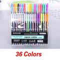 36 Colors Set DIY Gel Pens Highlighter Marker Pen Watercolor Pen Glitter Gel Pen for Adult Coloring Books Journals Drawing Doodling Art Markers