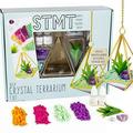STMT DIY Crystal Terrarium by Horizon Group USA Make Your Own Hanging Garden. 1 Glass Terrarium 2 Gemstones 1 Faux Plant Colored Sand Colored Rocks & Essential Oils Included Multicolor
