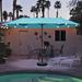 Autlaycil 13 Ft Solar LED Patio Umbrella 36 Solar Powered LED Lights & Crank System with Umbrella Base Blue