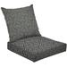 2-Piece Deep Seating Cushion Set Abstract geometric stripes Seamless Black gray ornament Simple lattice Outdoor Chair Solid Rectangle Patio Cushion Set