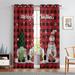 Skearow Christmas Grommet Blackout Curtain Thermal Insulated Room Darkening Curtain Blackout Window Treatments Eyelet Ring Top Window Drapes Red Plaid W:52 x H:63 *2Pcs