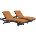 Ergode Convene Chaise Outdoor Patio Set of 2 - Espresso Orange