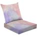 2-Piece Deep Seating Cushion Set Purple rose lavender liquid marble gold stripes glitter dust Pastel Outdoor Chair Solid Rectangle Patio Cushion Set