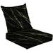 2-Piece Deep Seating Cushion Set Black gold marble texture design for cover book brochure poster Outdoor Chair Solid Rectangle Patio Cushion Set