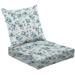 2-Piece Deep Seating Cushion Set Textile Printed Design Outdoor Chair Solid Rectangle Patio Cushion Set