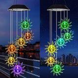 Outdoor solar wind chimes for outdoor Christmas thanksgiving gifts birthday gifts LED hanging solar lights wind chimes to decorate mobile garden patio porch windows